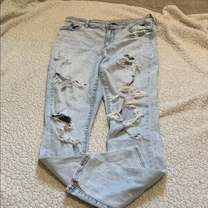 American Eagle Outfitters Light Blue Distressed Jeans